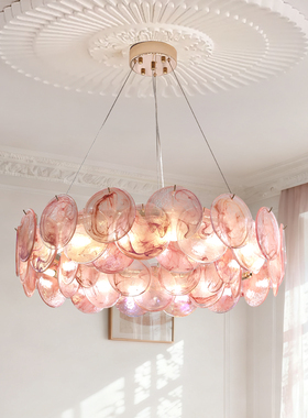 法式Murano复古客厅主灯现代轻奢卧室吊灯餐厅灯中古风玻璃灯具