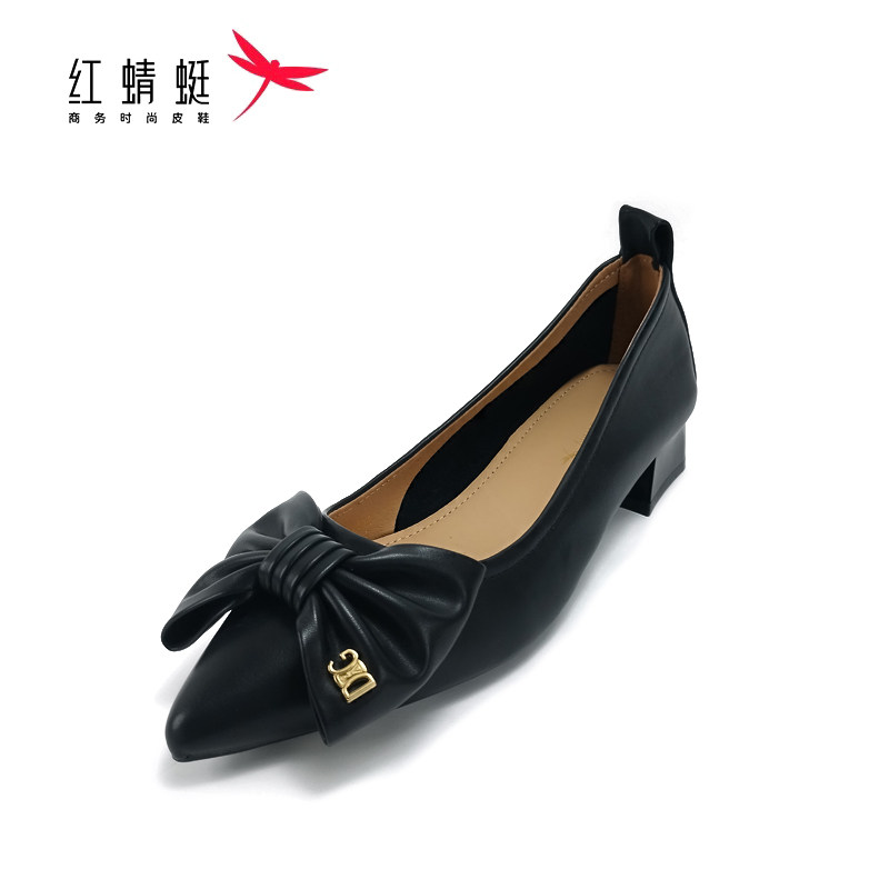 REDDRAGONFLY/红蜻蜓蝴蝶结淑女温柔一脚蹬浅口单鞋女鞋QB3202095