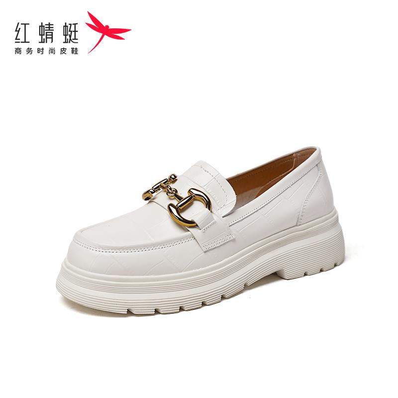 金属扣英伦小皮鞋厚底乐福鞋