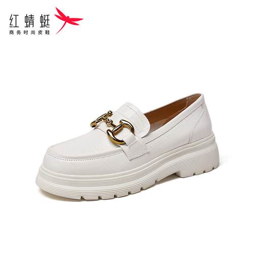 金属扣英伦小皮鞋厚底乐福鞋