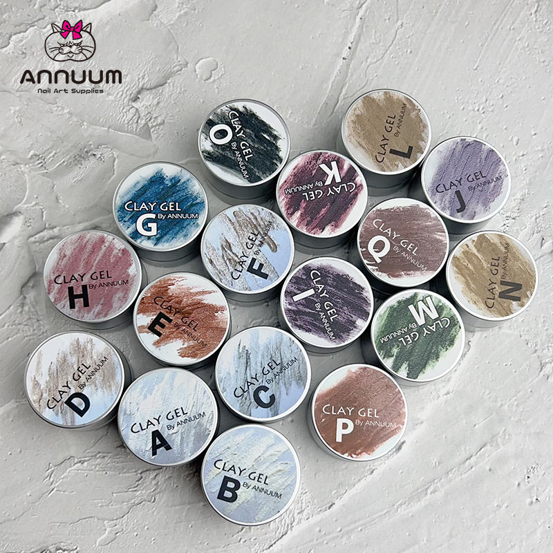 日本进口ANNUUM美甲黏土浮雕3D石膏胶毛呢感纹理磨砂免洗立体
