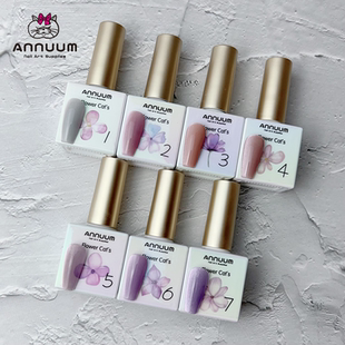 日本Annuum安纽美甲花朵猫眼Flower Cats猫眼甲油胶粉紫色系气质