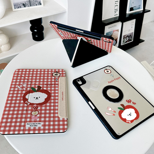格子狗适用华为matepad12.2寸2025pro11苹果ipadair7保护套11.5s透明13.2壳12卡通小米平板 Y折磁吸拆分