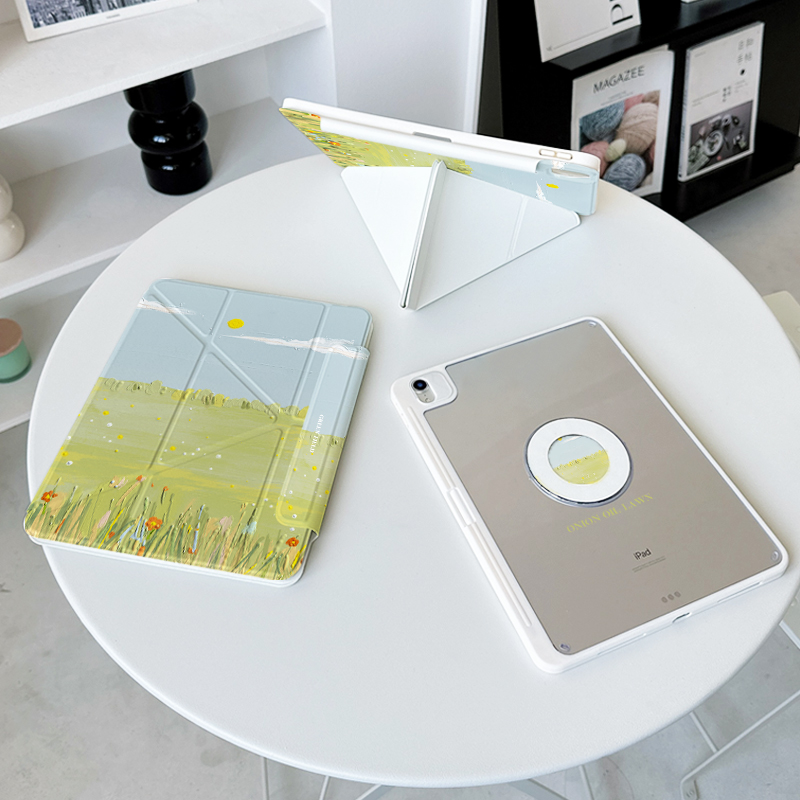 【3+Y折磁吸拆分】油画ipadair7保护套pro11适用绿色华为matepad12.2透明小米平板8iqoo2带笔槽oppo4壳vivo2