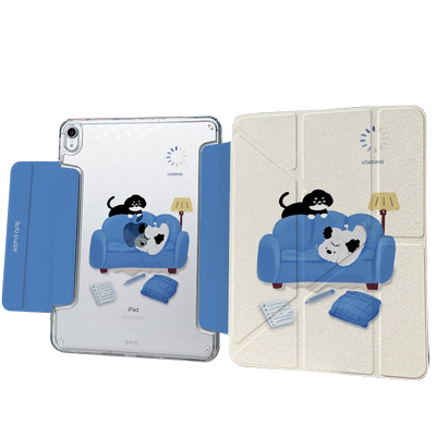 【y折搭扣亚克力x无笔槽】2024pro11适用苹果平板ipadair6保护套13华为matepad11.5s新款mini壳3折原创卡通狗