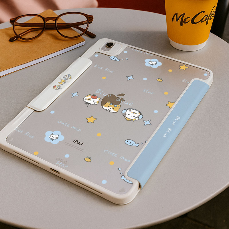 【3+y折带搭扣】猫咪笔槽适用华为matepad12.2保护套11.5亚克力ipadair7小米平板8pro11卡通oppo4vivo壳iqoo5