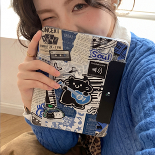 【3+Y折搭扣无笔槽】猫咪ipadair7保护套第11代13寸6适用华为matepad11.5s壳oppo5iqoo4创意小米平板8pro11.2