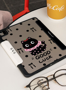 【3+y折百变搭扣】猫咪小米平板8适用ipadair7保护套第11代12.2带笔槽华为matepad11.5s壳黑色oppo5波点vivo4