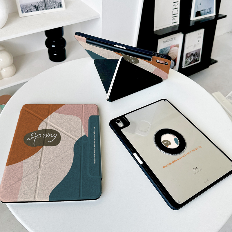 【3+y折x圆环磁吸】2025ipadpro11保护套适用小米平板7透明12华为matepad12.2艺术13.2苹果air7/6防弯11.5s壳