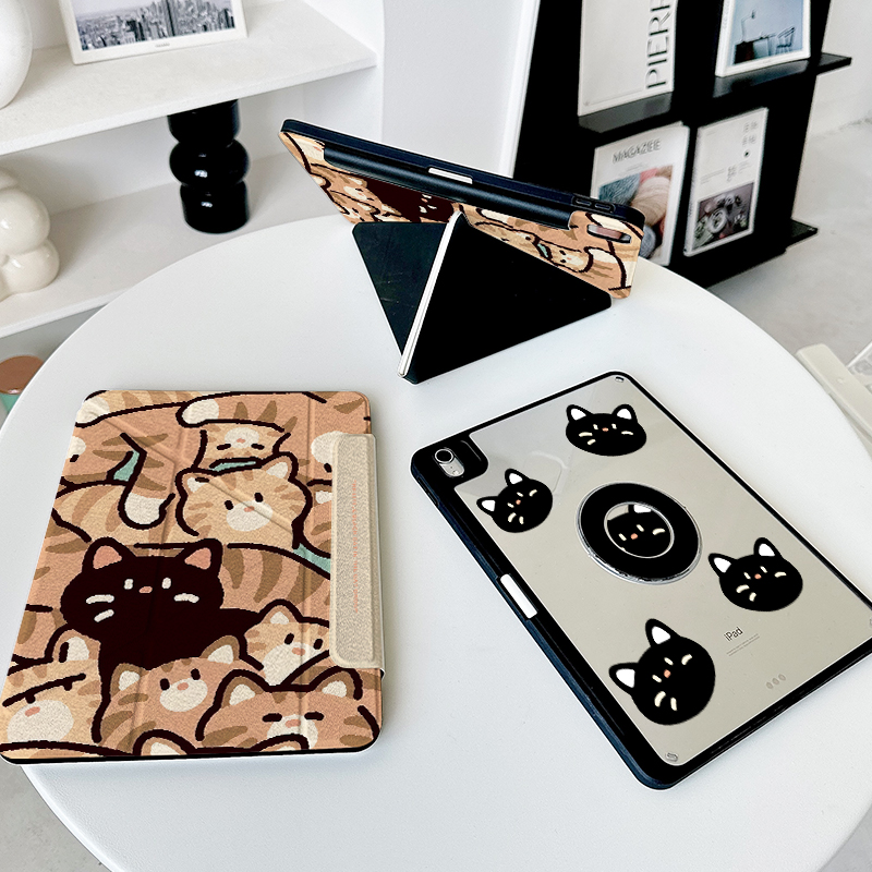 【3+Y折磁吸拆分】猫咪ipadair7保护套pro11适用华为matepad12.2透明小米平板8可爱iqoo2带笔槽oppo4硬壳vivo