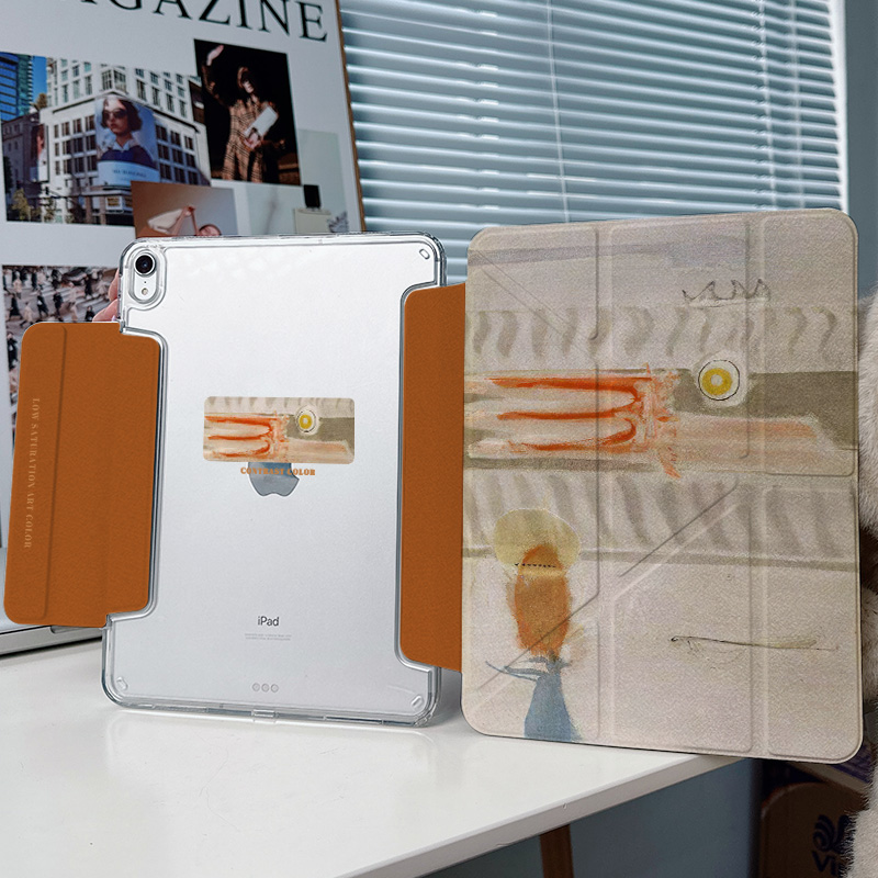 【3+y折x有笔槽】艺术适用苹果平板ipadair6保护套华为matepad11.5s硬壳13透明pro11小米兼容笔套mini6防弯12