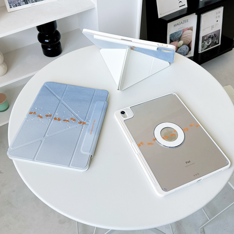 【3+Y折磁吸拆分】金鱼ipadair7保护套11适用华为matepad透明小米平板8pro防弯oppo4vivo5一加iqoo2带笔槽6壳