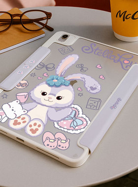 【3+Y折搭扣带笔槽】紫色兔子ipadair7保护套第11代适用华为matepad12.2小米平板8pro11.2透明5壳oppo少女心6