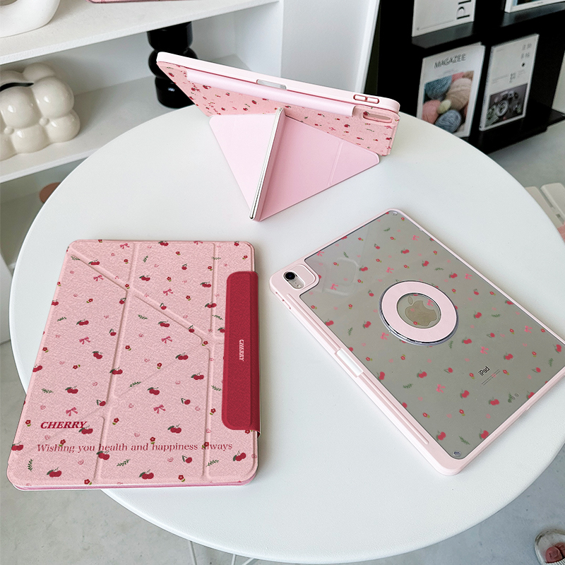 【3+y折x磁吸拆分】樱桃ipadair7保护套适用苹果6小米平板7spro第11代透明vivo5软壳iqoo2华为matepad11.5s粉