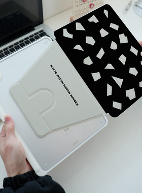 【360旋转x镭黑色】iPad9保护套适用苹果平板pro11防弯2023防摔透明air5/4艺术第十代硬壳mini6支架8个性10.9