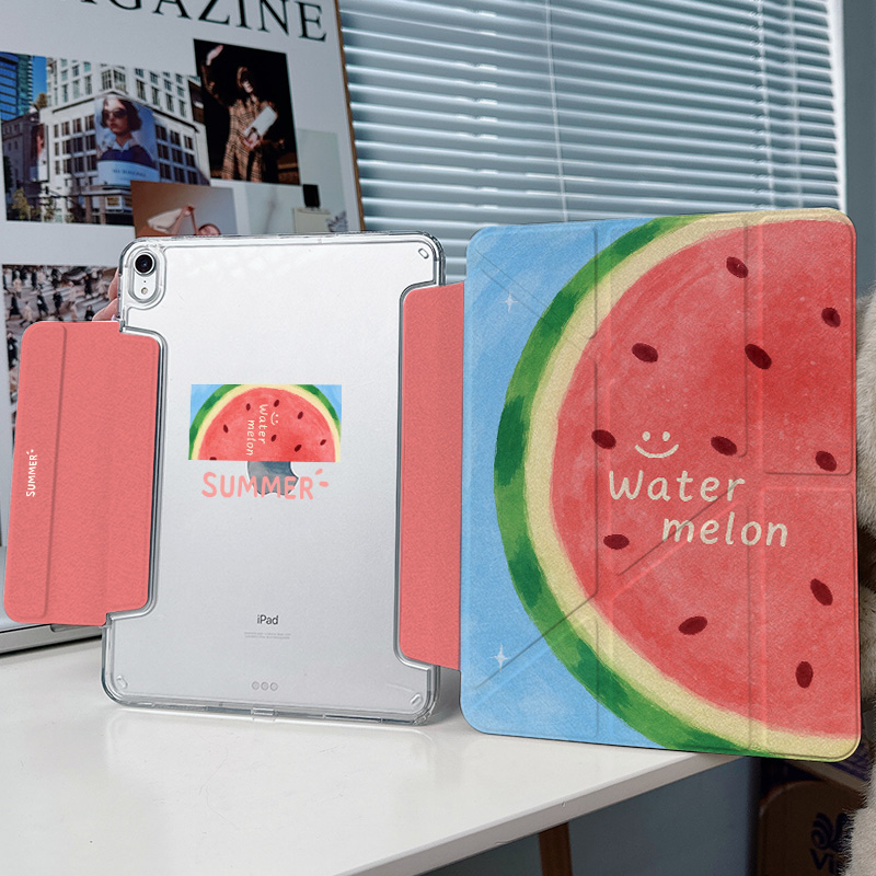 【3+y折x带笔槽】搭扣适用ipadair7保护套透明华为matepad11.5s小米平板6西瓜12.2/13.2寸夏天2025第11代壳12