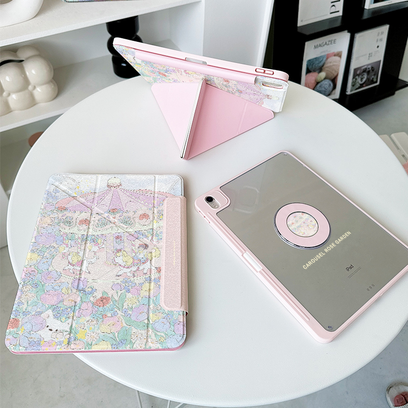 【3+Y折磁吸拆分】旋转木马ipadair7保护套第11代pro13适用华为matepad13.2小米平板8带笔槽oppo5透明壳vivo4