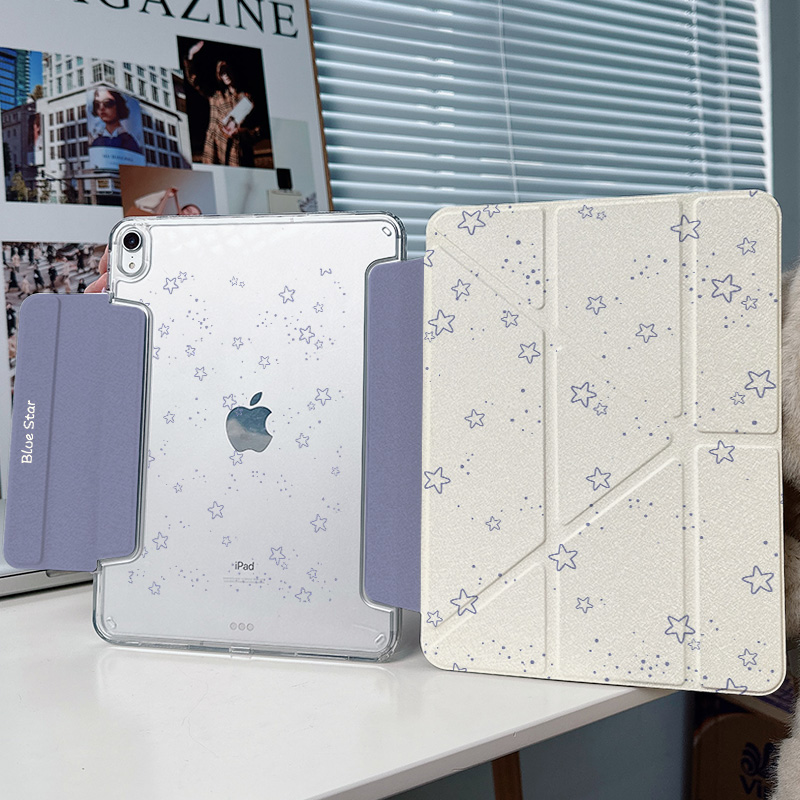 【3+y折x带笔槽】星星适用ipadair7保护套第11代透明华为matepad11.5s防弯12.2小米平板6壳pro13简约13.2搭扣