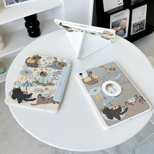 【3+y折磁吸拆分】第11代猫咪ipadair7保护套适用华为matepadair12透明pro带笔槽vivo13壳iqoo2复古小米平板6