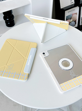 【3+y折x磁吸拆分】黄蓝色ipadair7保护套带笔槽华为matepad12.2防摔适用小米平板7spro12.5透明11壳ins小狗6
