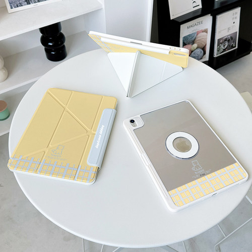 【3+y折x磁吸拆分】黄蓝色ipadair7保护套带笔槽华为matepad12.2防摔适用小米平板7spro12.5透明11壳ins小狗6