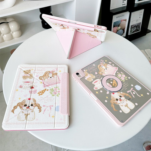 【3+Y折磁吸拆分】少女粉狗狗ipadair7保护套10第11代pro11适用华为matepad12.2小米平板8带笔槽oppo5壳vivo4