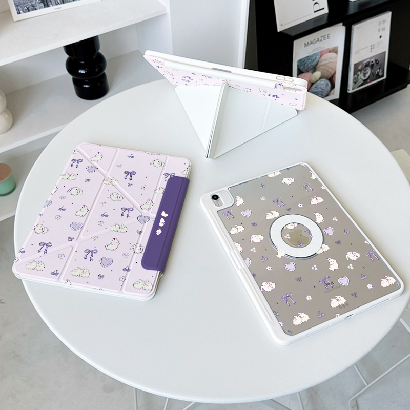 【3+y折x磁吸拆分】pro11兔子ipadair7保护套12适用华为matepad11.5s透明12.2小米平板6紫色13.2壳10.2带笔槽
