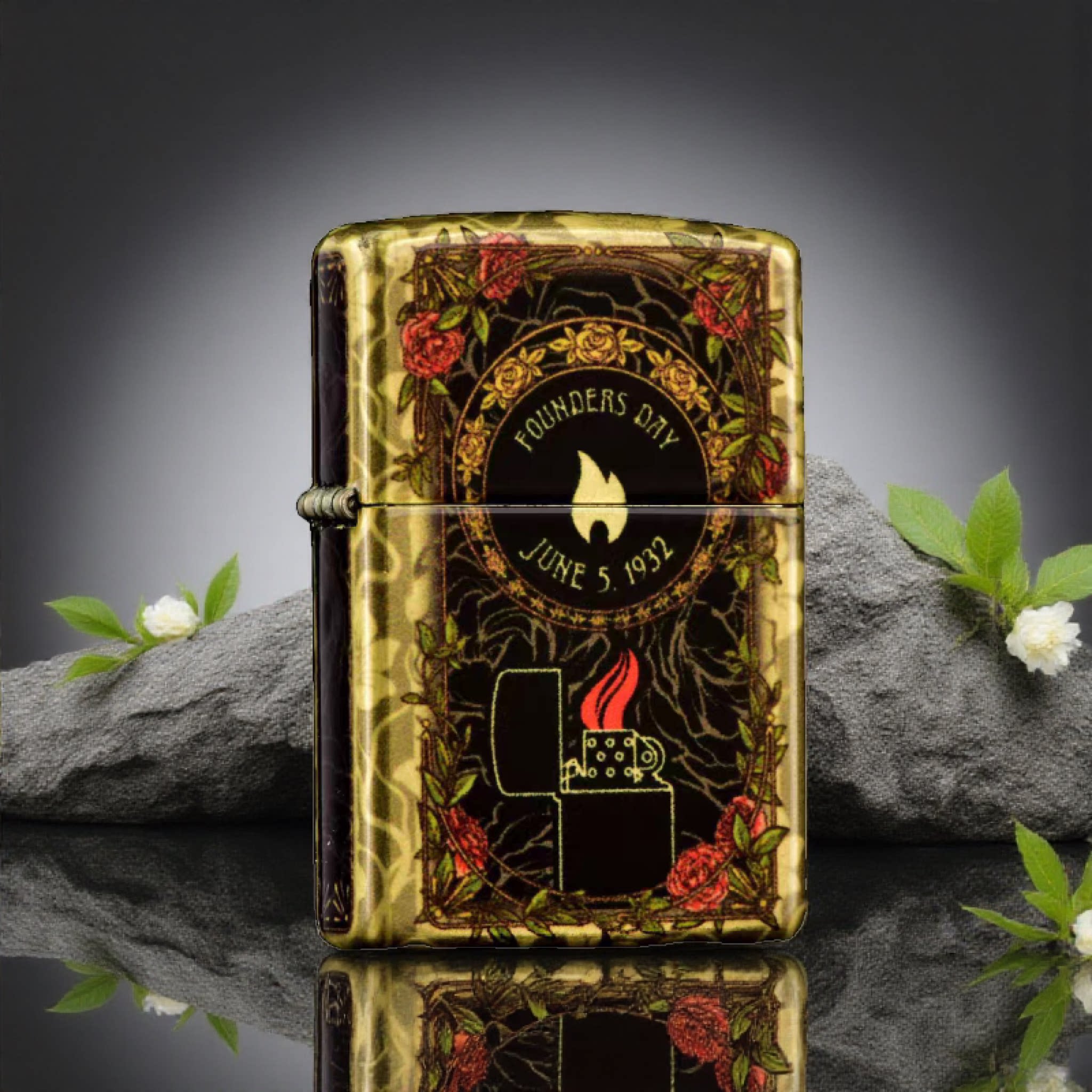 美国原装正品ZIPPO打火机总裁纪念限量版创立日46774绽放送礼收藏