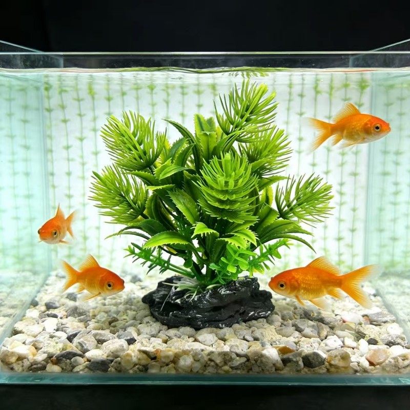小型鱼缸乌龟缸造景塑料仿真水草高仿真松针水草懒人水族箱摆件