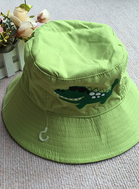 欧美双层纯棉宽檐男童太阳帽