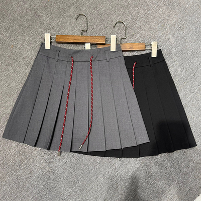 百褶半身裙女夏a字短裙学院风