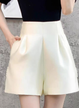 短裤女外穿夏季2026新款高腰大码显瘦小个子百搭黑色a字休闲短裤