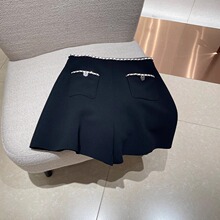 小香风2025春夏新款休闲短裤女高腰显瘦时尚法式阔腿a字短裙裤子