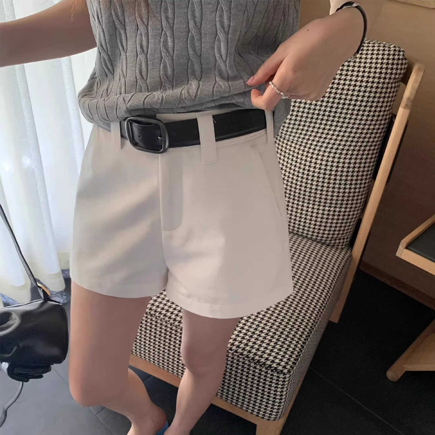 短裤女2025新款夏外穿高腰休闲小个子直筒时尚洋气时髦阔腿短裤