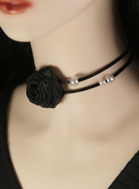 高级感项链花朵锁骨颈链choker脖子饰品魅力项圈新款网红项圈