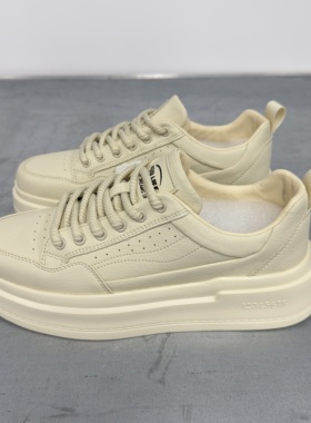 NDU男鞋高感百搭休闲白色板鞋男士恩度厚底小白鞋男款软底鞋子