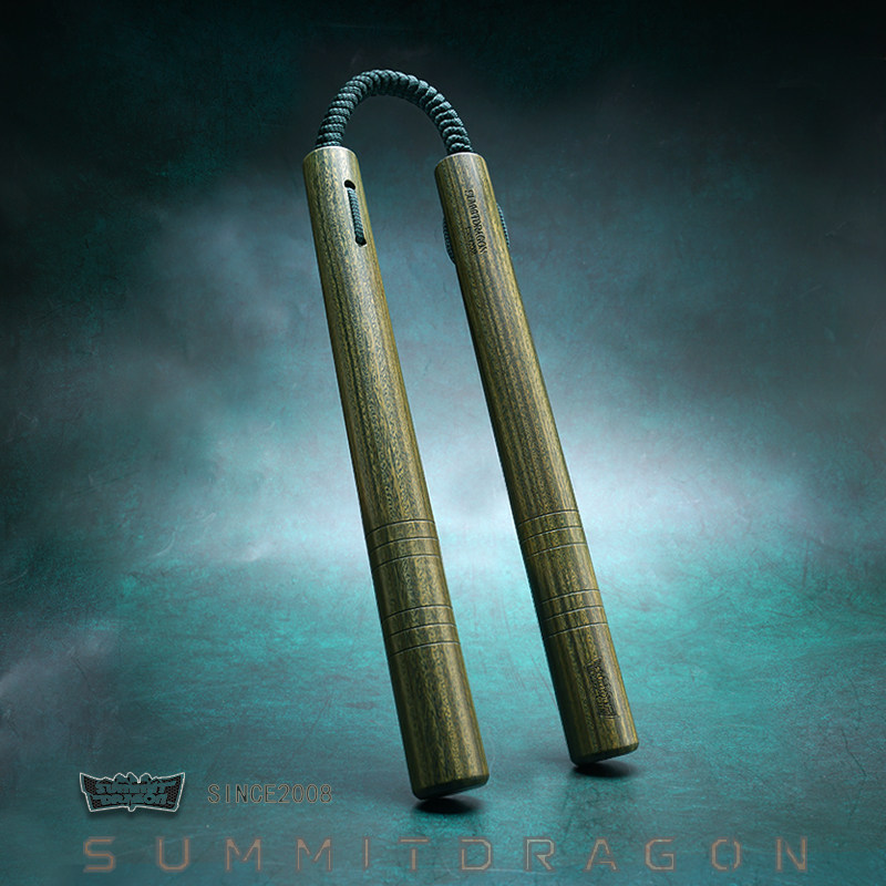 SUMMITDRAGON绿檀木质双截棍礼盒装制檀香沉水实战绳索二节棍