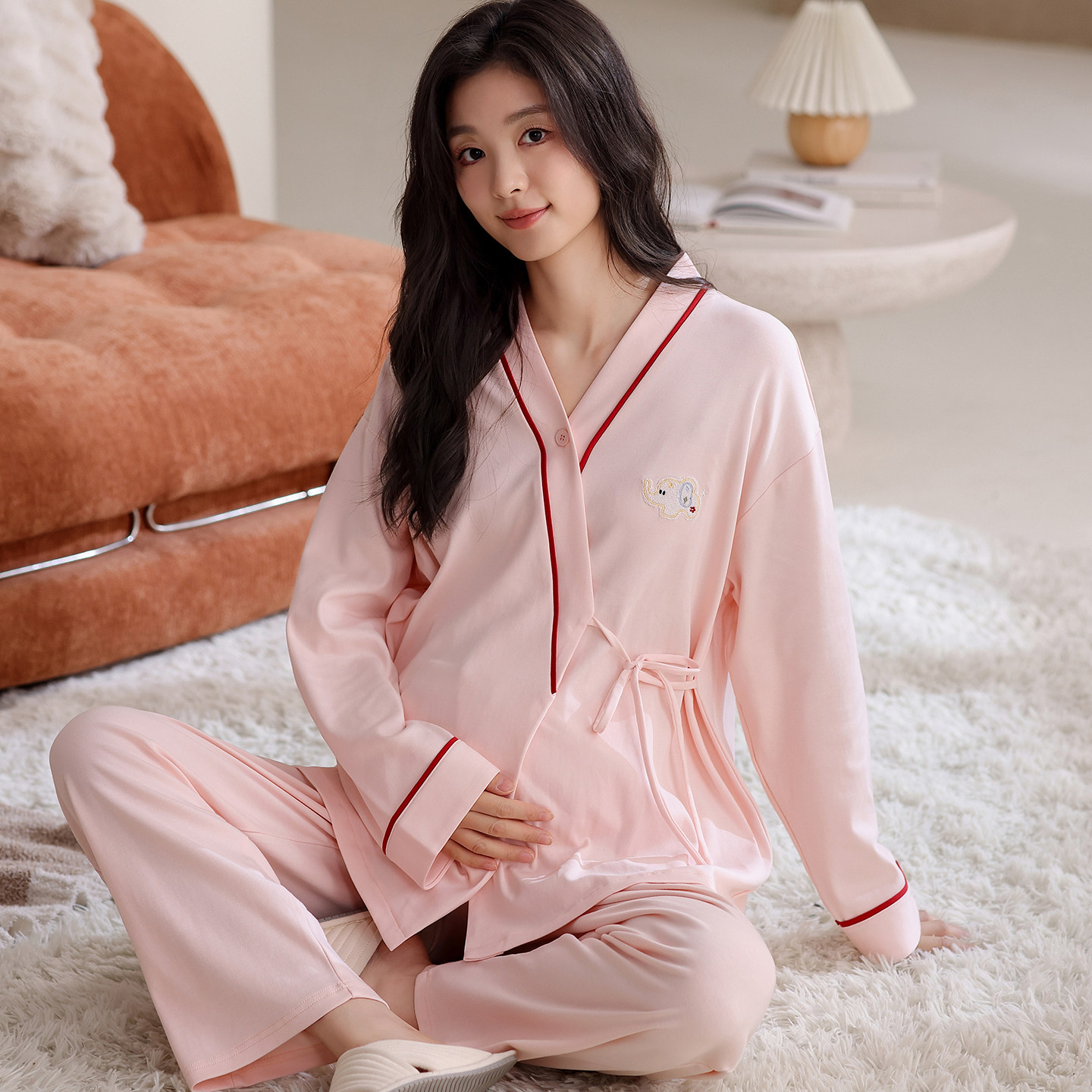 带胸垫 富朵月子服春秋产后纯棉喂奶衣可外穿孕妇系带睡衣家居服,孕妇装/孕产妇用品/营养,家居服套装,淘宝优惠券,粉丝福利购,淘宝优惠卷