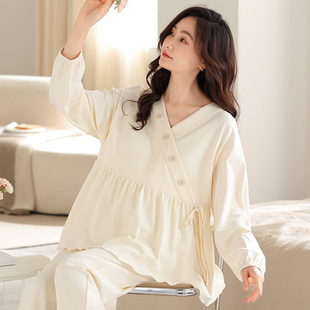 富朵月子服春秋产后孕妇哺乳衣棉睡衣冬季怀孕期待产家居套装