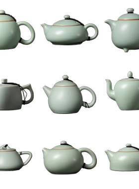 天青汝瓷开片家用可养茶壶