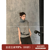 GV大白哥 上衣 送腰带出击新款 高智松弛 高领羊毛廓形针织叠穿短袖