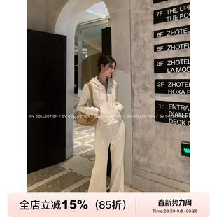 GV大白哥 内绒纸片人 加绒加厚显瘦lu系修身运动套装秋冬新款女