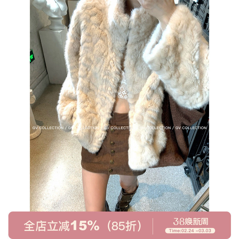 GV大白哥 千金衣橱 肌理感环保毛立领外套秋冬穿搭新款女上衣气质