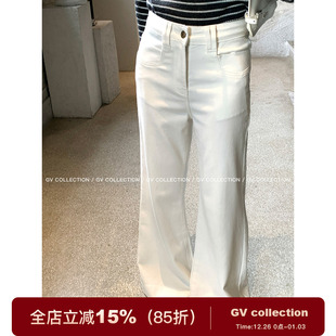 子女秋新款 GV大白哥 百搭裤 优化剪裁修腿直筒休闲牛仔裤 腿精当道
