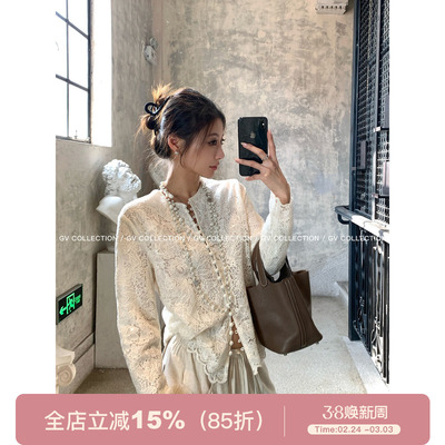 亮片立体刺绣新中式排扣上衣