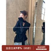 松弛感挂脖飘带堆堆针织上衣慵懒荡领小衫 GV大白哥 Chill感随性