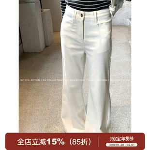 GV大白哥 腿精当道 优化剪裁修腿直筒休闲牛仔裤百搭裤子女秋新款