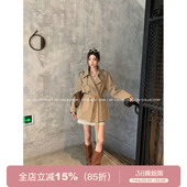 经典 新款 意式 外套秋季 百搭 翻领气质卡其风衣中长款 GV大白哥