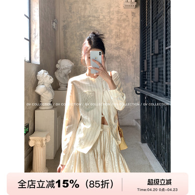 重工亚麻立体刺绣新中式衬衫外套