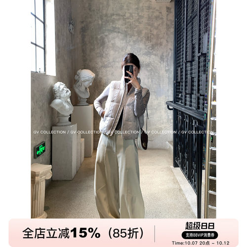 灯芯绒加绒加厚镰刀松弛阔腿长裤